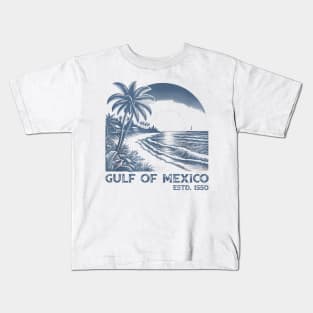 Gulf of Mexico Est 1550 Retro Vintage Beach Kids T-Shirt